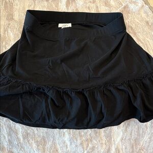LOFT Black Mini Skirt with Ruffle Detail